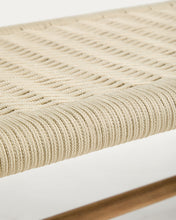 Load image into Gallery viewer, Alipa bench in FSC 100% solid acacia wood and ecru rope cord 180 cm - image 7