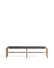 Load image into Gallery viewer, Alipa bench in FSC 100% solid acacia wood and dark grey rope cord 180 cm