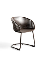 Load image into Gallery viewer, Tenaro brown plastic outdoor chair with steel structure