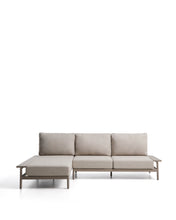 Load image into Gallery viewer, Vathi 3-seater aluminium sofa with left chaise longue in taupe 250 x 159 cm