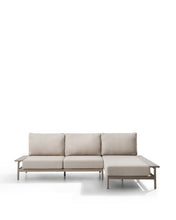 Load image into Gallery viewer, Aluminium Vathi sofa in taupe with right-sided chaise longue 250 x 159 cm