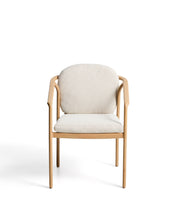 Load image into Gallery viewer, Sirte stackable outdoor chair in aluminium with wood-effect finish and ecru rope cord