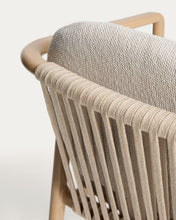 Load image into Gallery viewer, Sirte stackable outdoor chair in aluminium with wood-effect finish and ecru rope cord - image 11
