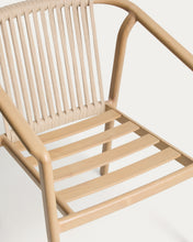 Load image into Gallery viewer, Sirte stackable outdoor chair in aluminium with wood-effect finish and ecru rope cord - image 13