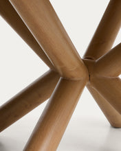 Load image into Gallery viewer, Mirtia outdoor table in wood-effect aluminium and ecru sintered stone Ø 148cm - image 6