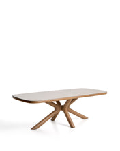 Load image into Gallery viewer, Mirtia outdoor table in wood-effect aluminium and ecru sintered stone 240 x 110cm - image 2