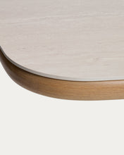 Load image into Gallery viewer, Mirtia outdoor table in wood-effect aluminium and ecru sintered stone 240 x 110cm - image 6