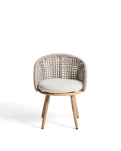 Load image into Gallery viewer, Lidario outdoor chair in wood-effect aluminium and taupe synthetic rope cord - image 2