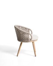 Load image into Gallery viewer, Lidario outdoor chair in wood-effect aluminium and taupe synthetic rope cord - image 3