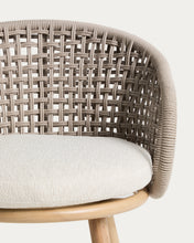 Load image into Gallery viewer, Lidario outdoor chair in wood-effect aluminium and taupe synthetic rope cord - image 8