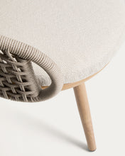 Load image into Gallery viewer, Lidario outdoor chair in wood-effect aluminium and taupe synthetic rope cord - image 10