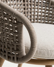 Load image into Gallery viewer, Lidario outdoor chair in wood-effect aluminium and taupe synthetic rope cord - image 11