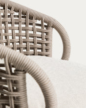Load image into Gallery viewer, Lidario outdoor chair in wood-effect aluminium and taupe synthetic rope cord - image 12