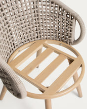 Load image into Gallery viewer, Lidario outdoor chair in wood-effect aluminium and taupe synthetic rope cord - image 13