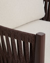 Load image into Gallery viewer, Aleria set with 3-seater sofa, 2 armchairs and coffee table in brown aluminium and synthetic rope cord - image 7