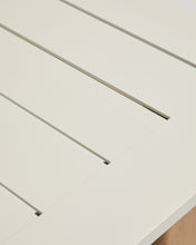 Load image into Gallery viewer, Livorno extendable table in ecru aluminium with wood-effect legs 233(350) x 100cm - image 8