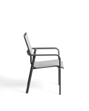 Load image into Gallery viewer, Canea stackable outdoor chair in grey texteline and graphite aluminium - image 4