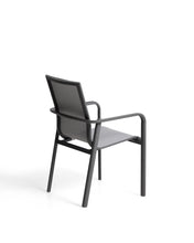 Load image into Gallery viewer, Canea stackable outdoor chair in grey texteline and graphite aluminium - image 5