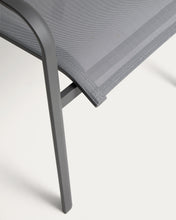 Load image into Gallery viewer, Canea stackable outdoor chair in grey texteline and graphite aluminium - image 11