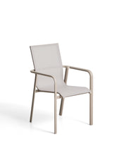 Load image into Gallery viewer, Canea stackable outdoor chair in beige texteline and taupe aluminium
