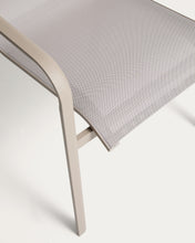 Load image into Gallery viewer, Canea stackable outdoor chair in beige texteline and taupe aluminium - image 10