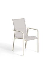 Load image into Gallery viewer, Canea stackable outdoor chair in beige texteline and ecru aluminium