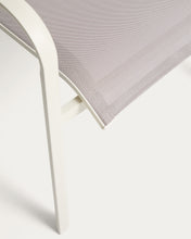 Load image into Gallery viewer, Canea stackable outdoor chair in beige texteline and ecru aluminium - image 10
