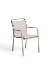 Load image into Gallery viewer, Luri stackable outdoor chair in taupe aluminium and beige texteline