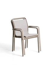Load image into Gallery viewer, Luri stackable outdoor chair in taupe aluminium and beige texteline - image 3