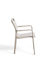 Load image into Gallery viewer, Luri stackable outdoor chair in taupe aluminium and beige texteline - image 4