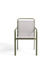 Load image into Gallery viewer, Luri stackable outdoor chair in green aluminium and beige texteline - image 2