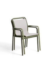 Load image into Gallery viewer, Luri stackable outdoor chair in green aluminium and beige texteline - image 3