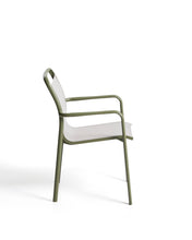 Load image into Gallery viewer, Luri stackable outdoor chair in green aluminium and beige texteline - image 4
