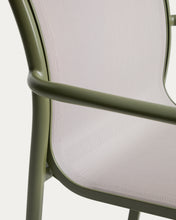 Load image into Gallery viewer, Luri stackable outdoor chair in green aluminium and beige texteline - image 13