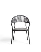 Load image into Gallery viewer, Alimia stackable outdoor chair in graphite aluminium with grey synthetic rope - image 2