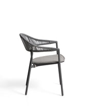 Load image into Gallery viewer, Alimia stackable outdoor chair in graphite aluminium with grey synthetic rope - image 4