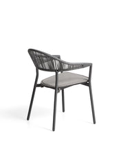 Load image into Gallery viewer, Alimia stackable outdoor chair in graphite aluminium with grey synthetic rope - image 5
