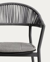 Load image into Gallery viewer, Alimia stackable outdoor chair in graphite aluminium with grey synthetic rope - image 9