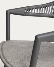 Load image into Gallery viewer, Alimia stackable outdoor chair in graphite aluminium with grey synthetic rope - image 10
