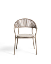 Load image into Gallery viewer, Alimia stackable outdoor chair in taupe aluminium with brown synthetic rope - image 2