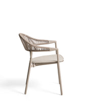 Load image into Gallery viewer, Alimia stackable outdoor chair in taupe aluminium with brown synthetic rope - image 4