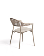 Load image into Gallery viewer, Alimia stackable outdoor chair in taupe aluminium with brown synthetic rope - image 5