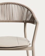 Load image into Gallery viewer, Alimia stackable outdoor chair in taupe aluminium with brown synthetic rope - image 9