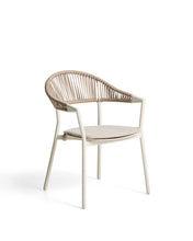 Load image into Gallery viewer, Alimia stackable outdoor chair in ecru aluminium with beige synthetic rope