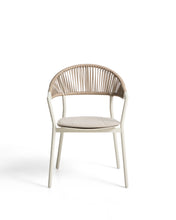 Load image into Gallery viewer, Alimia stackable outdoor chair in ecru aluminium with beige synthetic rope - image 2