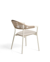 Load image into Gallery viewer, Alimia stackable outdoor chair in ecru aluminium with beige synthetic rope - image 5