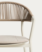Load image into Gallery viewer, Alimia stackable outdoor chair in ecru aluminium with beige synthetic rope - image 10