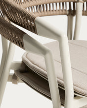 Load image into Gallery viewer, Alimia stackable outdoor chair in ecru aluminium with beige synthetic rope - image 12