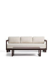Load image into Gallery viewer, Nerano set with 3-seater sofa and coffee table in brown aluminium