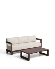 Load image into Gallery viewer, Nerano set with 3-seater sofa and coffee table in brown aluminium - image 2